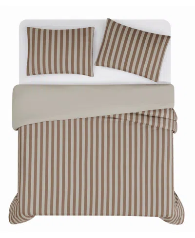 Truly Soft Weston Stripe 3-pc. Comforter Set, King In Brown