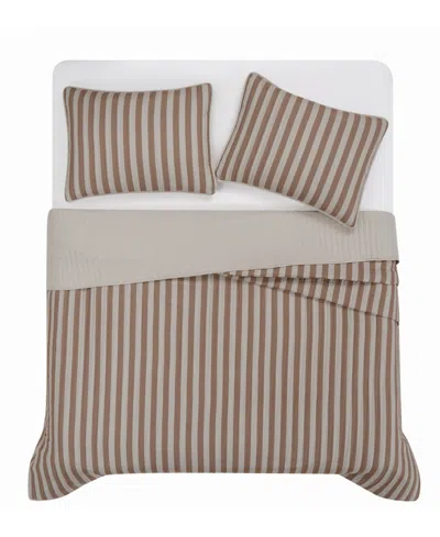 Truly Soft Weston Stripe 3-pc. Quilt Set, King In Brown