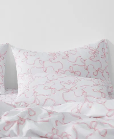 Truly Soft Printed Bow Whimsy 3-pc. Duvet Set, King In Pink