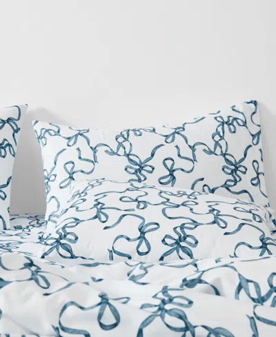 Truly Soft Printed Bow Whimsy 3-pc. Comforter Set, Full/queen In Blue