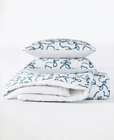 Truly Soft Printed Bow Whimsy 3-pc. Comforter Set, Full/queen In Blue