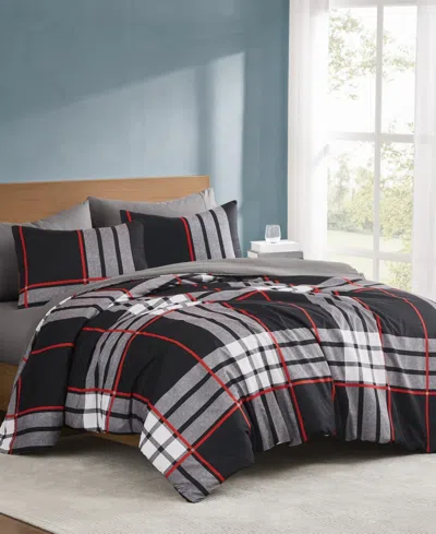 Truly Soft Danbury Plaid 3-pc. Duvet Set, Full/queen In Black