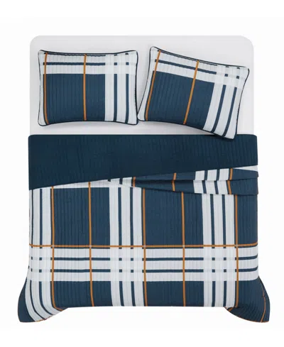 Truly Soft Henry Plaid 3-pc. Quilt Set, Full/queen In Blue