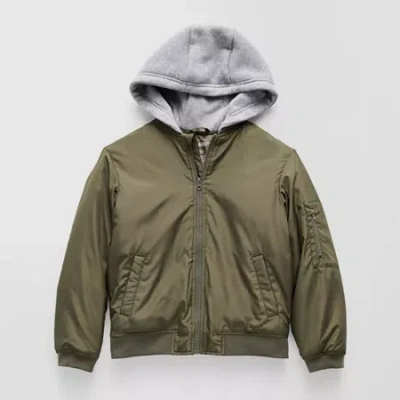 Thereabouts Little & Big Kid Boys Hooded Water Resistant Midweight Puffer Jacket In Green