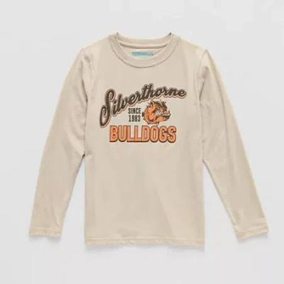 Thereabouts Little & Big Kid Boys Crew Neck Long Sleeve Regular Fit Graphic T-shirt In Sand