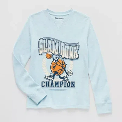 Thereabouts Little & Big Kid Boys Crew Neck Long Sleeve Regular Fit Thermal Top In Blue