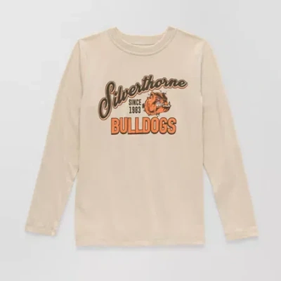 Thereabouts Little & Big Kid Boys Easy-on + Easy-off Sensory Friendly Crew Neck Long Sleeve Adaptive Regular Fit In Sand