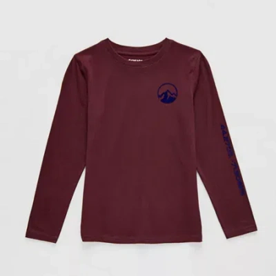 Thereabouts Little & Big Kid Boys Crew Neck Long Sleeve Regular Fit Graphic T-shirt In Red