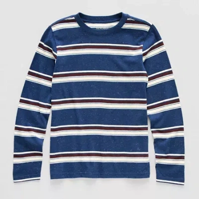 Thereabouts Little & Big Kid Boys Crew Neck Long Sleeve T-shirt In Blue