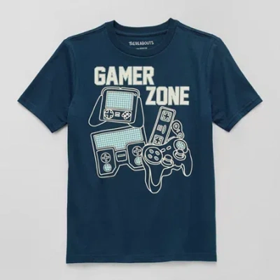 Thereabouts Little & Big Kid Boys Crew Neck Short Sleeve Regular Fit Graphic T-shirt In Black