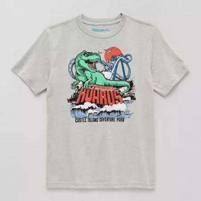 Thereabouts Little & Big Kid Boys Crew Neck Short Sleeve Regular Fit Graphic T-shirt In Gray