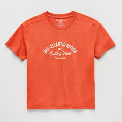 Thereabouts Little & Big Kid Boys Crew Neck Short Sleeve Oversized Graphic T-shirt In Orange