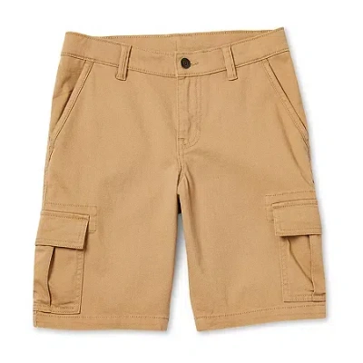 Thereabouts Little & Big Kid Boys Stretch Fabric Adjustable Waist Cargo Short In Sand