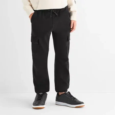 Thereabouts Pull-on Jogger Little & Big Kid Boys Adjustable Waist Cuffed Cargo Pant In Black