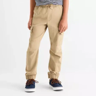 Thereabouts Pull-on Jogger Little & Big Kid Boys Adjustable Waist Cuffed Cargo Pant In Sand