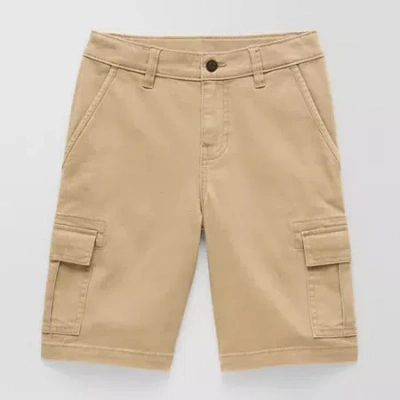 Thereabouts Little & Big Kid Boys Stretch Fabric Adjustable Waist Cargo Short In Sand