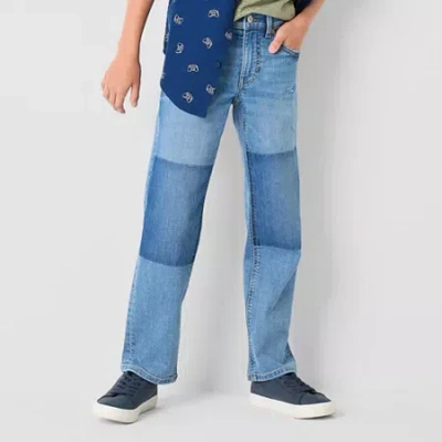 Thereabouts Little & Big Kid Boys Adjustable Waist Mid Rise Straight Leg Jean In Blue