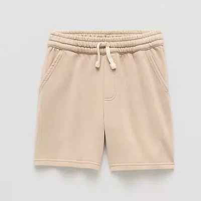 Thereabouts Fleece Pull-on Little & Big Kid Boys Adjustable Waist Jogger Short In Sand