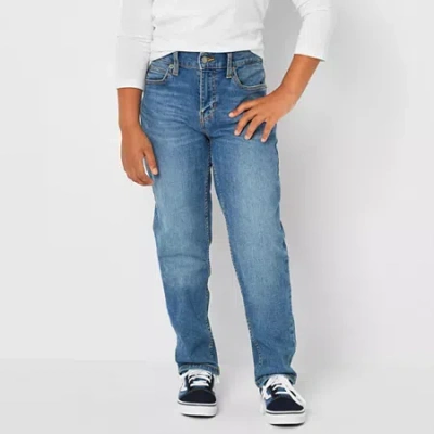 Thereabouts Little & Big Kid Boys Adjustable Waist Stretch Fabric Tapered Leg Relaxed Fit Jean In Blue