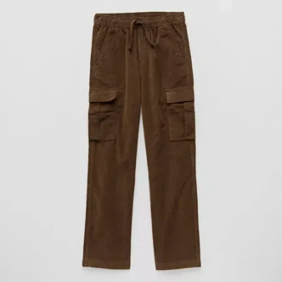 Thereabouts Corduroy Pull-on Little & Big Kid Boys Adjustable Waist Straight Cargo Pant In Brown