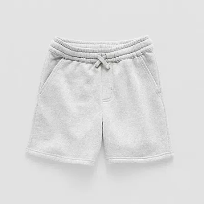 Thereabouts Fleece Pull-on Little & Big Kid Boys Adjustable Waist Jogger Short In Gray