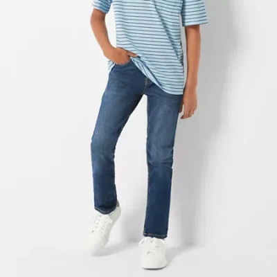 Thereabouts Little & Big Kid Boys Adjustable Waist Stretch Fabric Skinny Fit Denim Jean In Blue