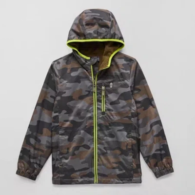 Free Country Little & Big Kid Boys Fleece Water Resistant Lightweight Windbreaker In Black