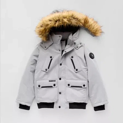 Spyder Little & Big Kid Boys Hooded Heavyweight Parka In Gray