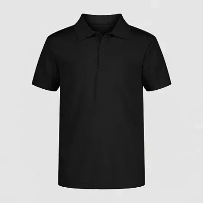 Izod Little & Big Boys Short Sleeve Wrinkle Resistant Moisture Wicking Polo Shirt In Black