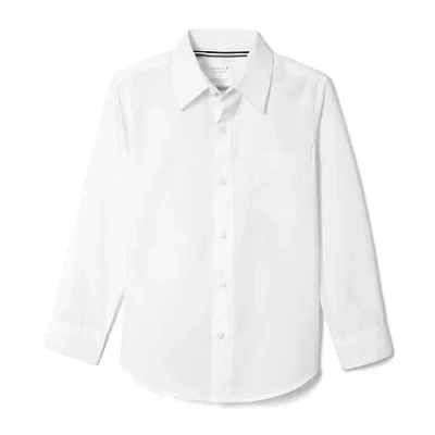 French Toast Toddler Boys Wrinkle Resistant Point Collar Long Sleeve Dress Shirt In White