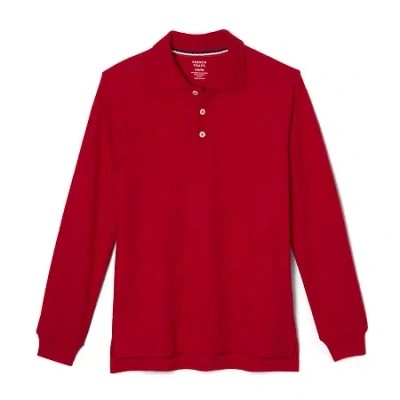 French Toast Little & Big Kid Boys Long Sleeve Boxy Fit Polo Shirt In Red
