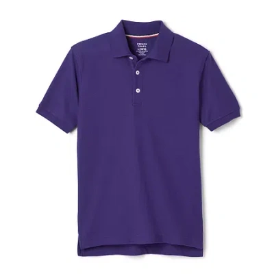French Toast Little & Big Kid Boys Short Sleeve Boxy Fit Polo Shirt In Purple