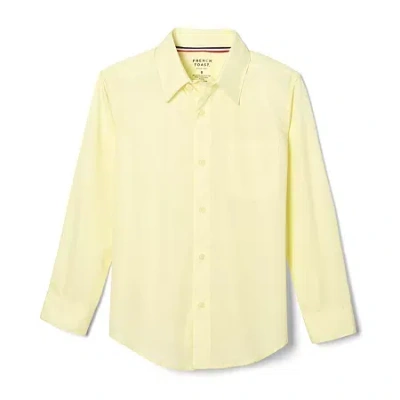 French Toast Toddler Boys Wrinkle Resistant Point Collar Long Sleeve Dress Shirt In Yellow