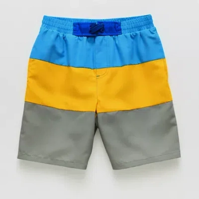 Thereabouts Color Block At The Knee Little & Big Kid Boys Drawstring Waist Board Shorts In Blue