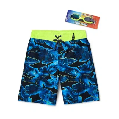 Zeroxposur Above The Knee Big Kid Boys Waves Board Shorts In Orange