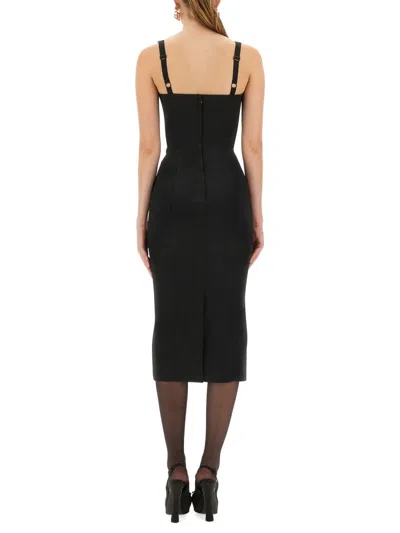 Dolce & Gabbana Women Satin Bustier Longuette Dress In Metallic