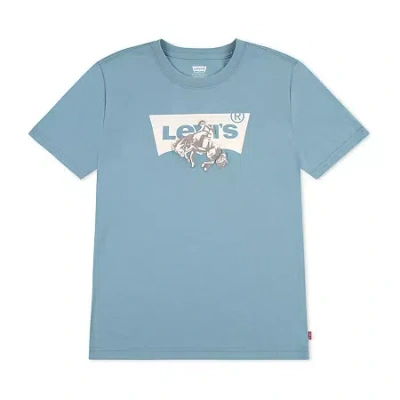 Levi 's Big Kid Boys Crew Neck Short Sleeve Regular Fit Graphic T-shirt In Blue