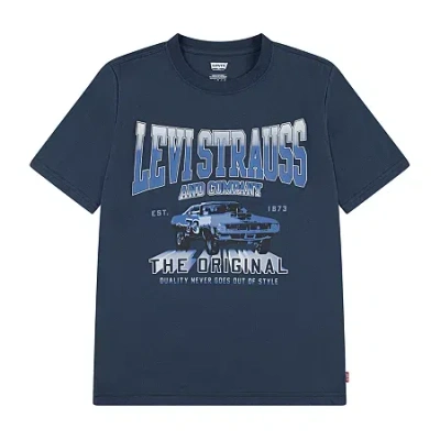 Levi 's Big Kid Boys Crew Neck Short Sleeve Regular Fit Graphic T-shirt In Blue