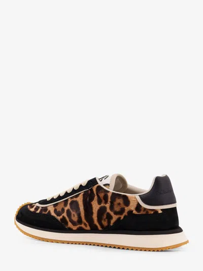 Dolce & Gabbana Women Suede Sneakers With Animal Print In Multi