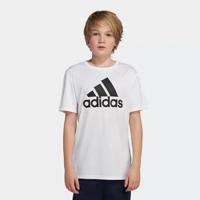 Adidas Originals Big Kid Boys Crew Neck Short Sleeve Regular Fit Graphic T-shirt In White