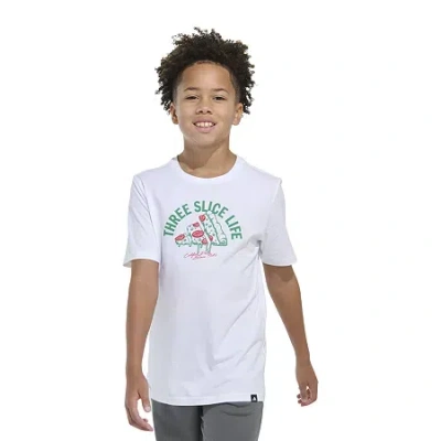 Adidas Originals Big Kid Boys Crew Neck Short Sleeve Regular Fit Graphic T-shirt In White