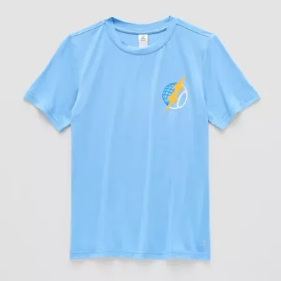 Xersion Little & Big Kid Boys Crew Neck Short Sleeve Active T-shirt In Blue