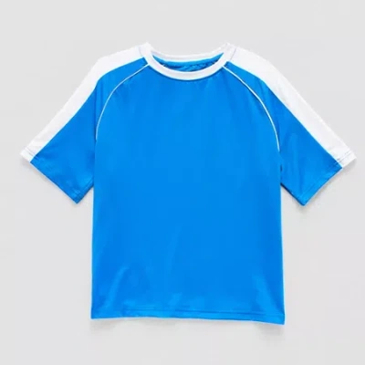 Xersion Little & Big Kid Boys Crew Neck Short Sleeve Moisture Wicking Quick Dry Jersey In Blue