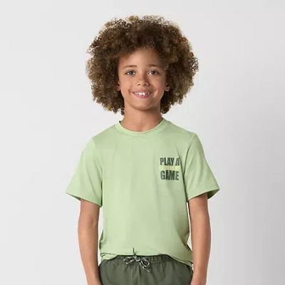 Xersion Little & Big Kid Boys Crew Neck Short Sleeve Active T-shirt In Green