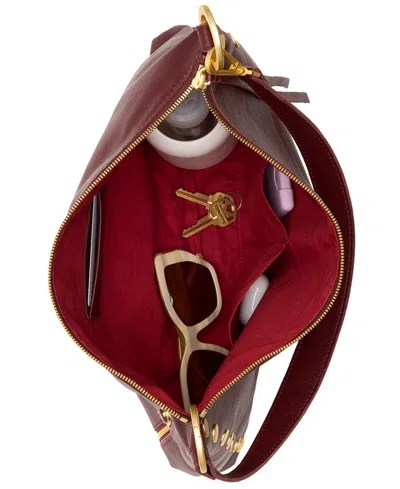 Hammitt Kyle Cherrywood Pebble Brushed Gold Lrg In Burgundy