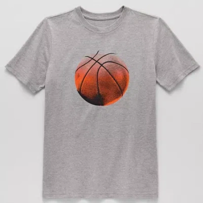 Xersion Little & Big Kid Boys Crew Neck Short Sleeve Regular Fit Graphic T-shirt In Gray