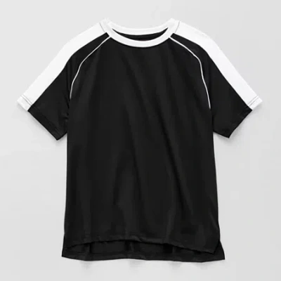 Xersion Little & Big Kid Boys Crew Neck Short Sleeve Moisture Wicking Quick Dry Jersey In Black