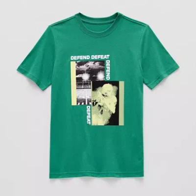 Xersion Little & Big Kid Boys Crew Neck Short Sleeve Regular Fit Graphic T-shirt In Green