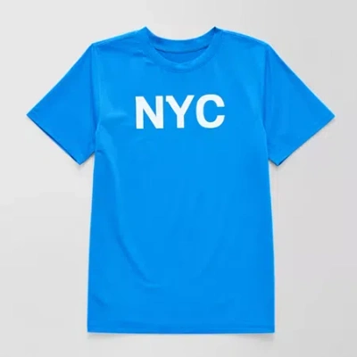 Xersion Performance Little & Big Kid Boys Crew Neck Short Sleeve Active T-shirt In Blue