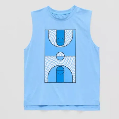Xersion Performance Little & Big Kid Boys Crew Neck Sleeveless Active Tank Top In Blue